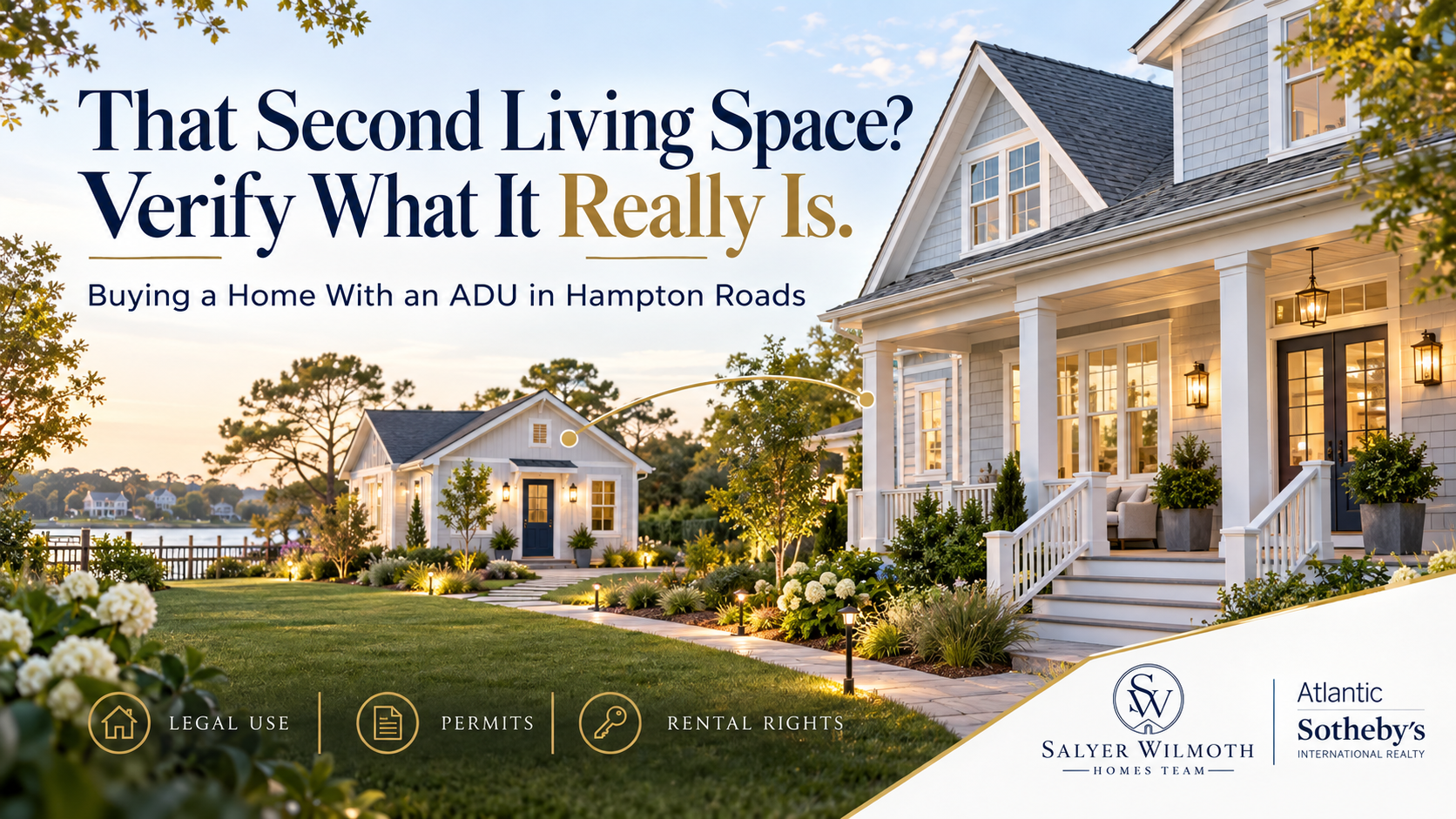 Hampton Roads home with a detached accessory dwelling unit in the backyard illustrating ADU buyer due diligence